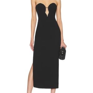 Black Embellished Midi Dress, Bardot